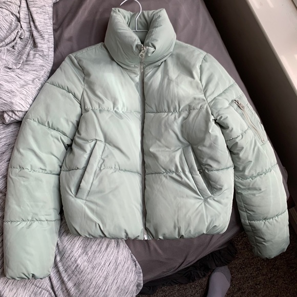 Bershka Jackets & Blazers - Berhska mint green puffer jacket